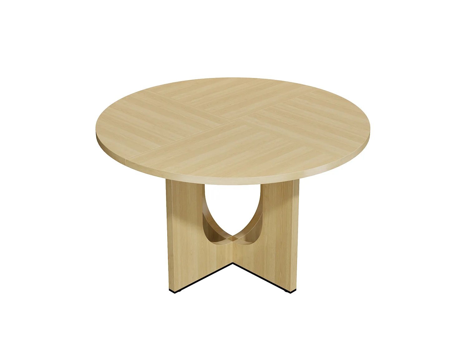 Table à manger ronde 120 cm effet naturel pour 4 à 6 personnes, table en MDF adaptée au salon