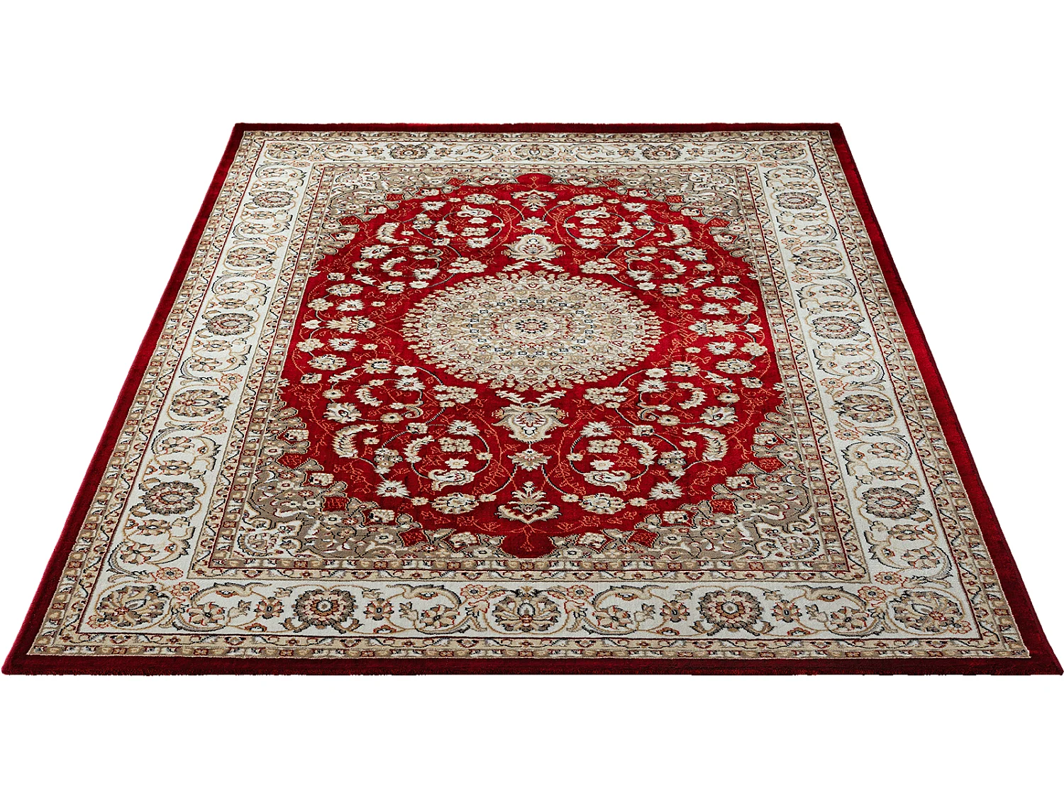 Tapis Dubai Deluxe salon oriental classique, Rouge, 80 x 300 cm