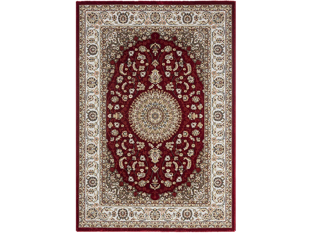 Tapis Dubai Deluxe salon oriental classique, Rouge, 80 x 150 cm