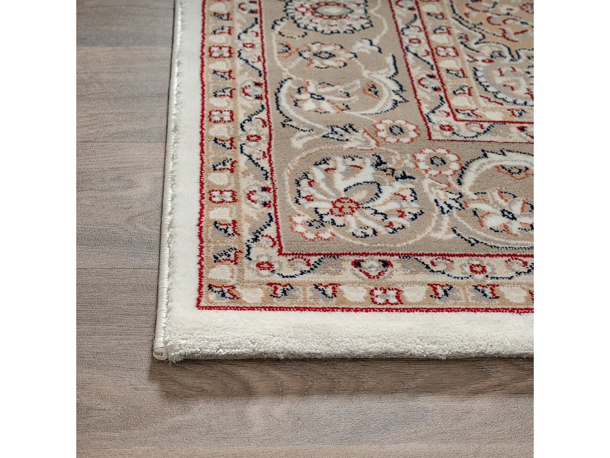 Tapis Dubai Deluxe salon oriental classique, Crème, 80 x 300 cm