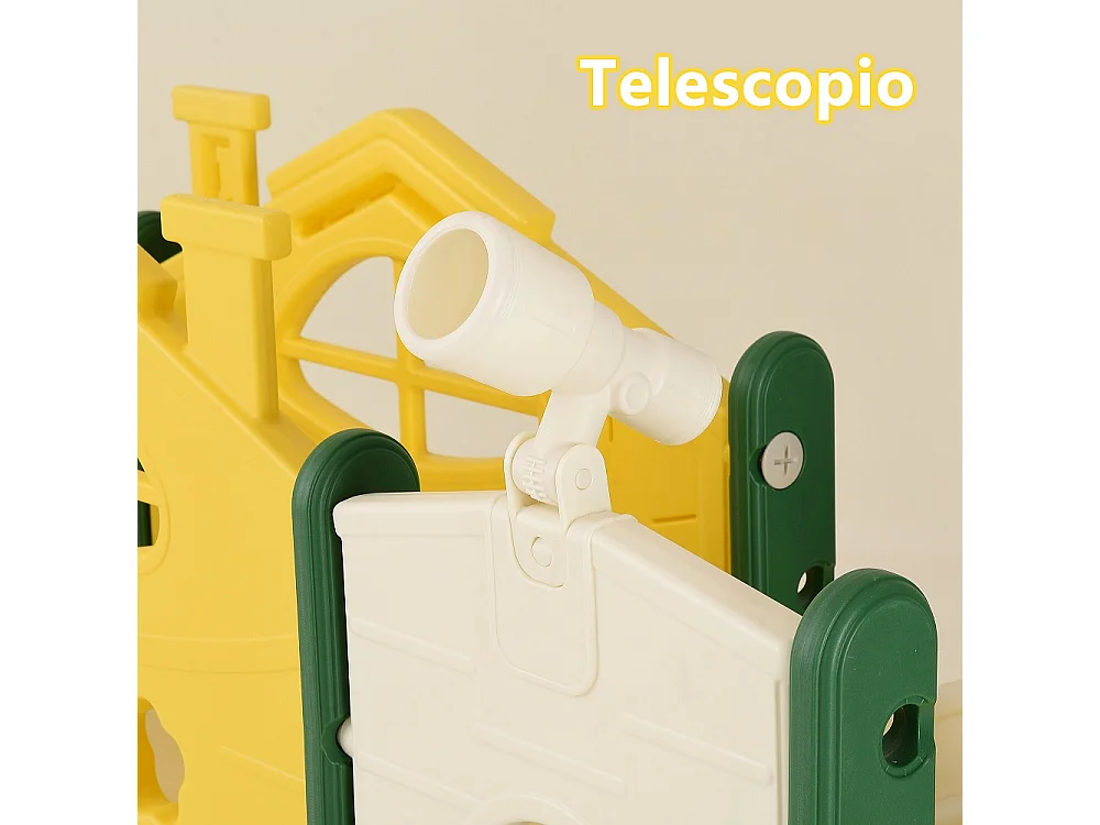 Parc de jeux pour enfants - 7 en 1 combinaison de diapositives avec 2 diapositives, tunnel rampant, échelle et télescope - jeu d'enfants pour l'extérieur intérieur