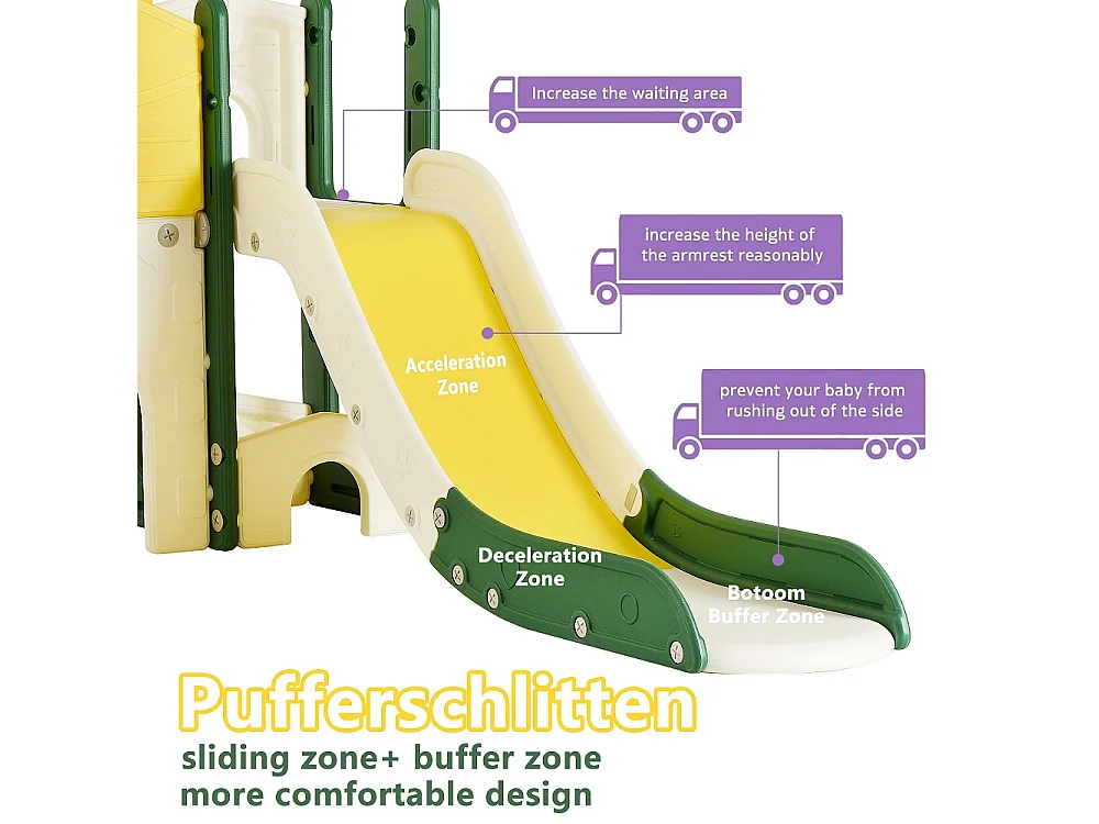 Parc de jeux pour enfants - 7 en 1 combinaison de diapositives avec 2 diapositives, tunnel rampant, échelle et télescope - jeu d'enfants pour l'extérieur intérieur