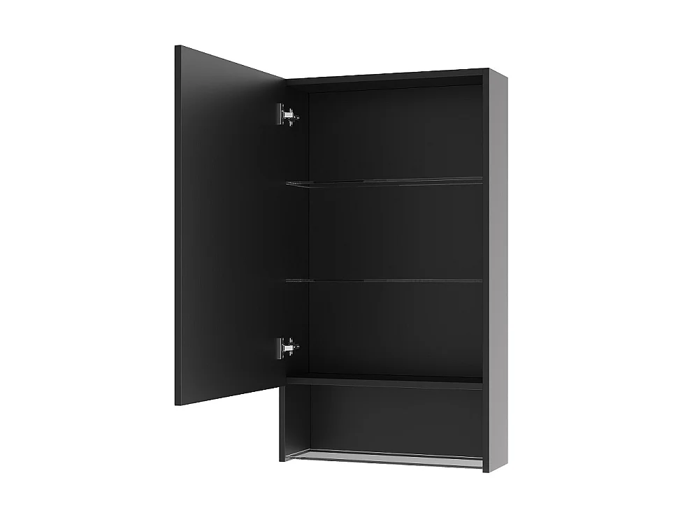 LED salle de bain miroir armoire 50 × 88 × 16 cm - Armoire monté sur le mur avec anti-brouillard et 3 couleurs lumière dimmable, angle de stockage ouvert et étagère