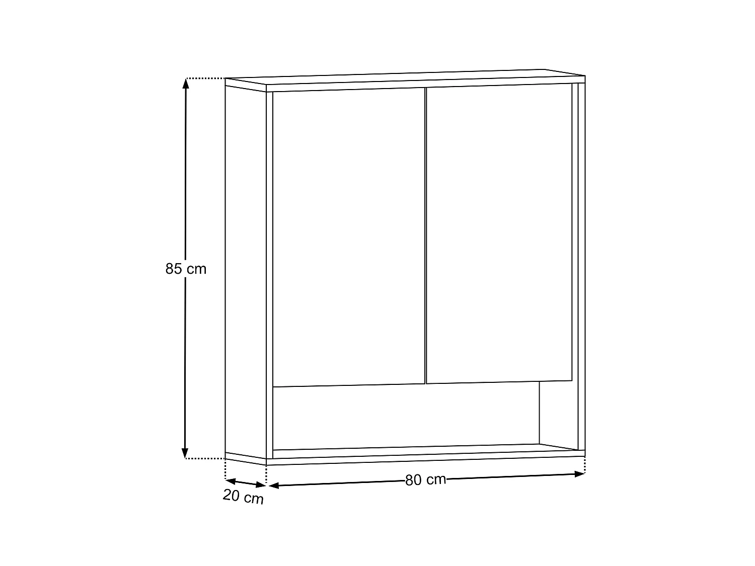 Armoire avec miroir 80cm 2 portes DOROTHY RISTRETTO