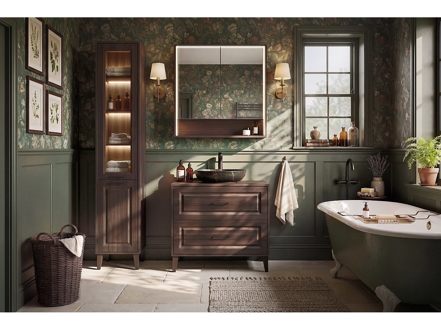 Armoire avec miroir 80cm 2 portes DOROTHY RISTRETTO