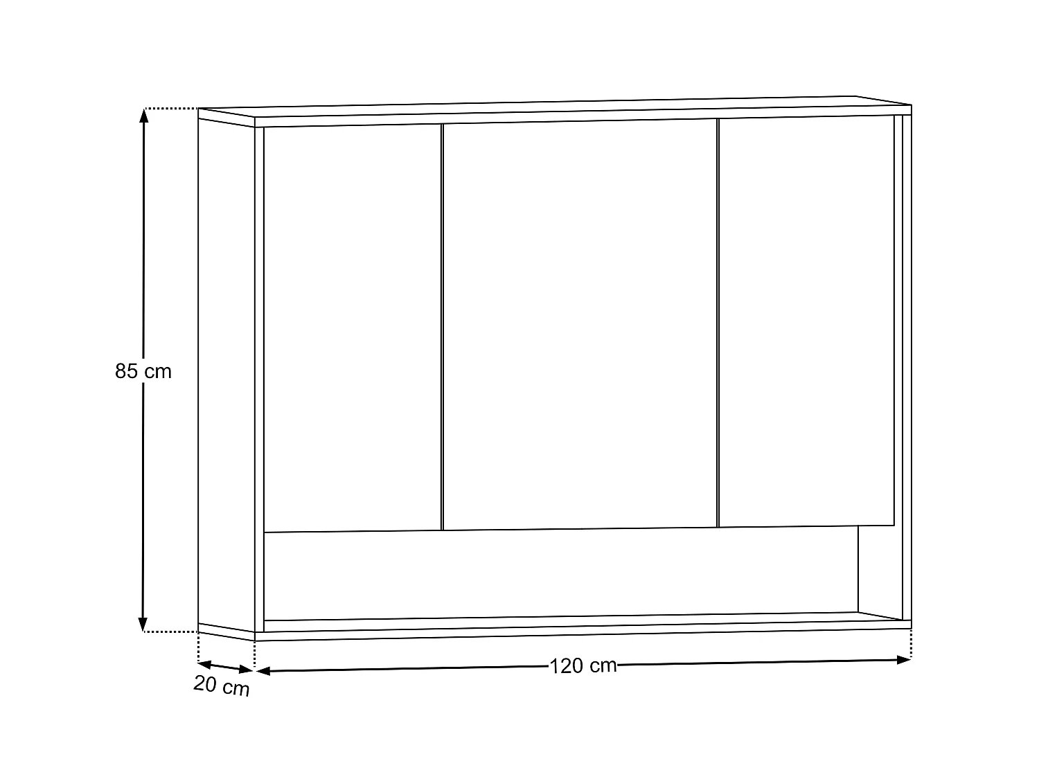 Armoire miroir 120cm 3 portes DOROTHY RISTRETTO