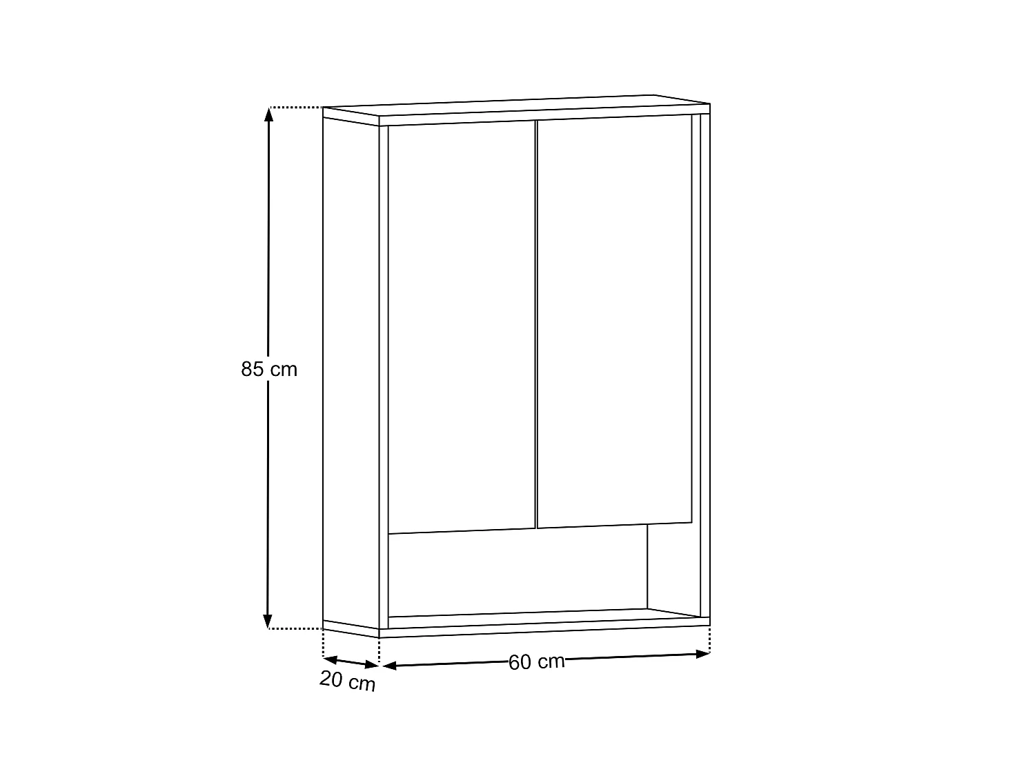 Meuble avec Miroir 60cm 2 Portes DOROTHY RISTRETTO