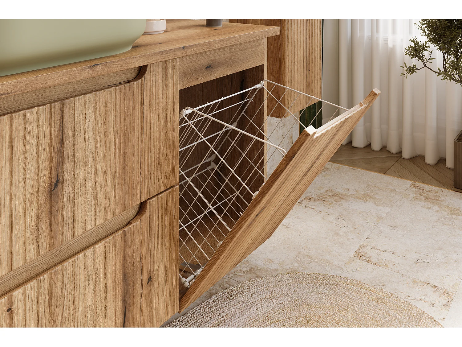 Meuble sous plan de 40cm avec panier à linge NOVA COAST EVOKE