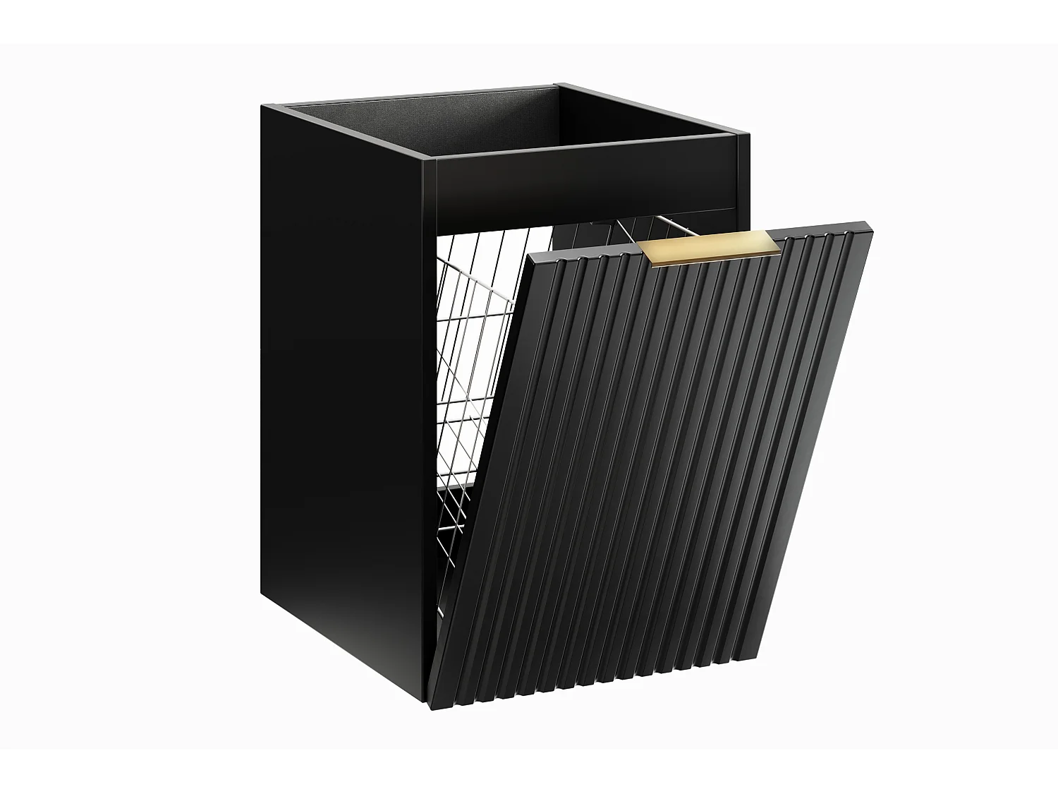 Meuble sous plan 40 cm avec panier à linge ADEL BLACK 81-40-1DK