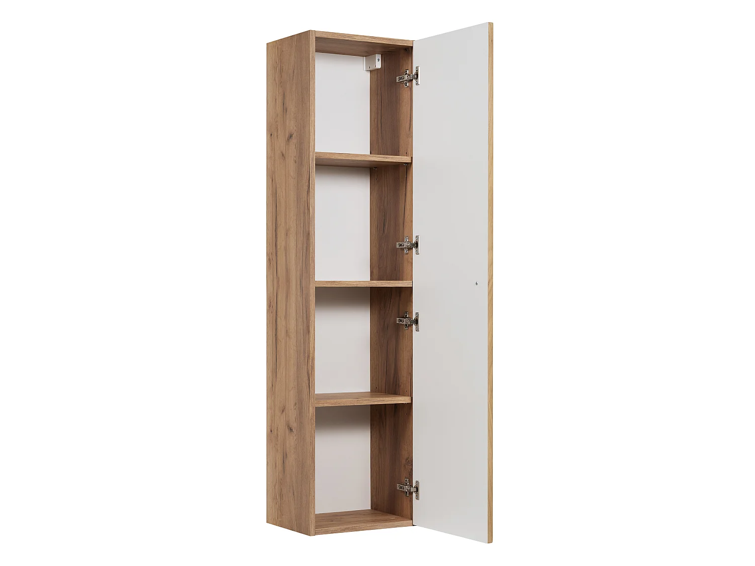 Słupek łazienkowy, dąb craft złoty, uchwyty w trzech kolorach, 35 x 27 x 136 cm