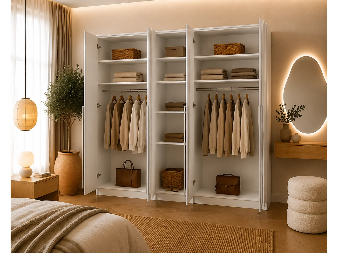 Roupeiro, Branco, 255 x 217,2 x 65 cm
