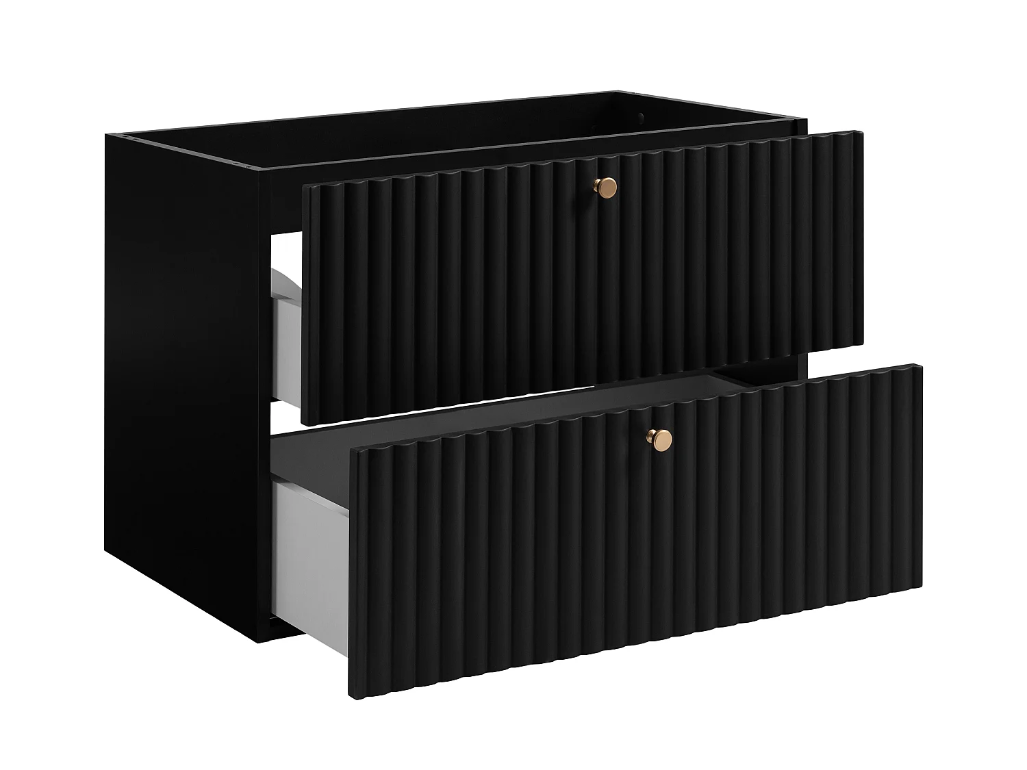 Wall-hung bathroom cabinet with countertop 80, black + black countertop, handles in three colours, 80 x 44,4 x 58,6 cm