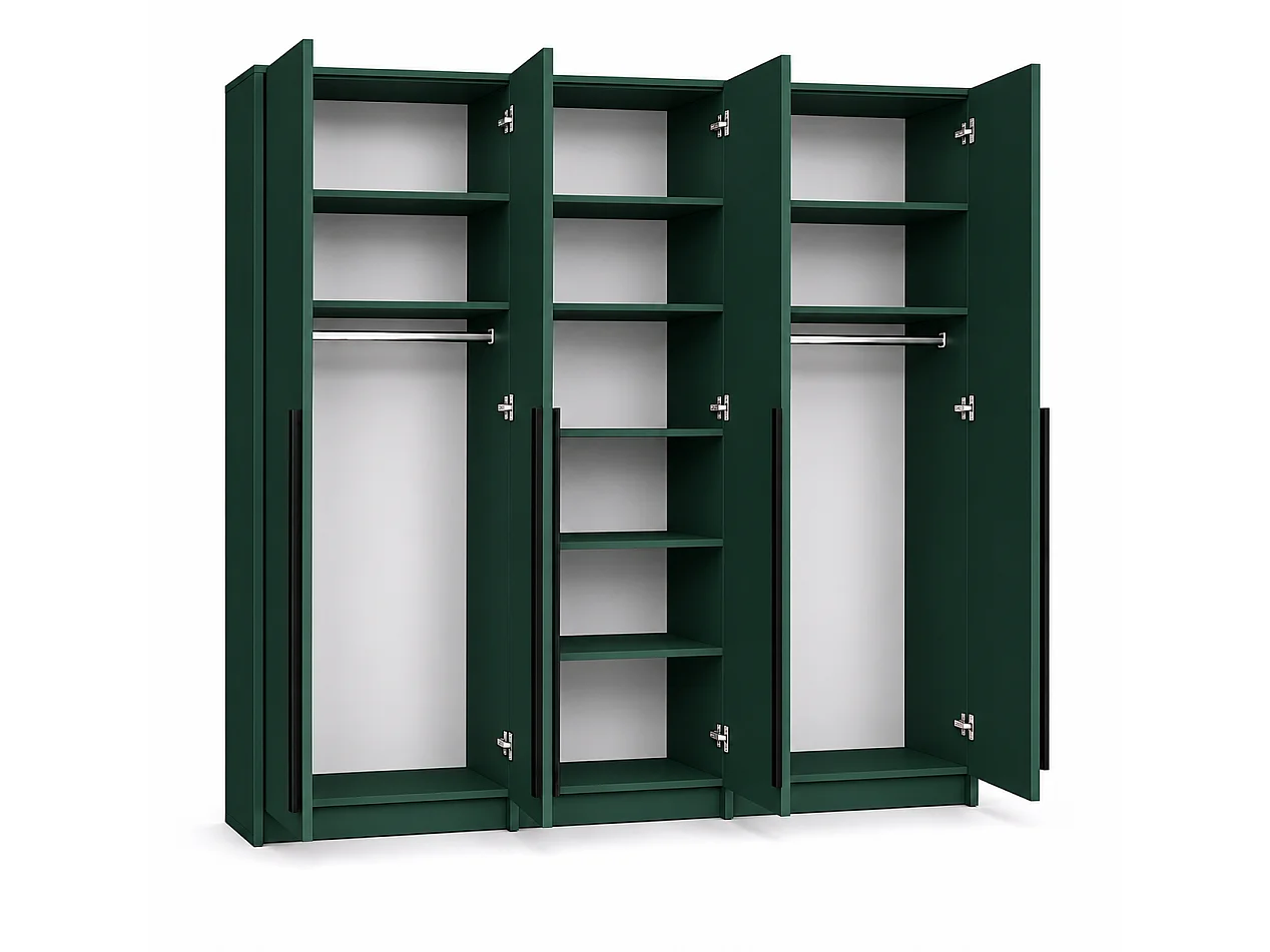 Roupeiro, Verde Garrafa, 255 x 217,2 x 65 cm