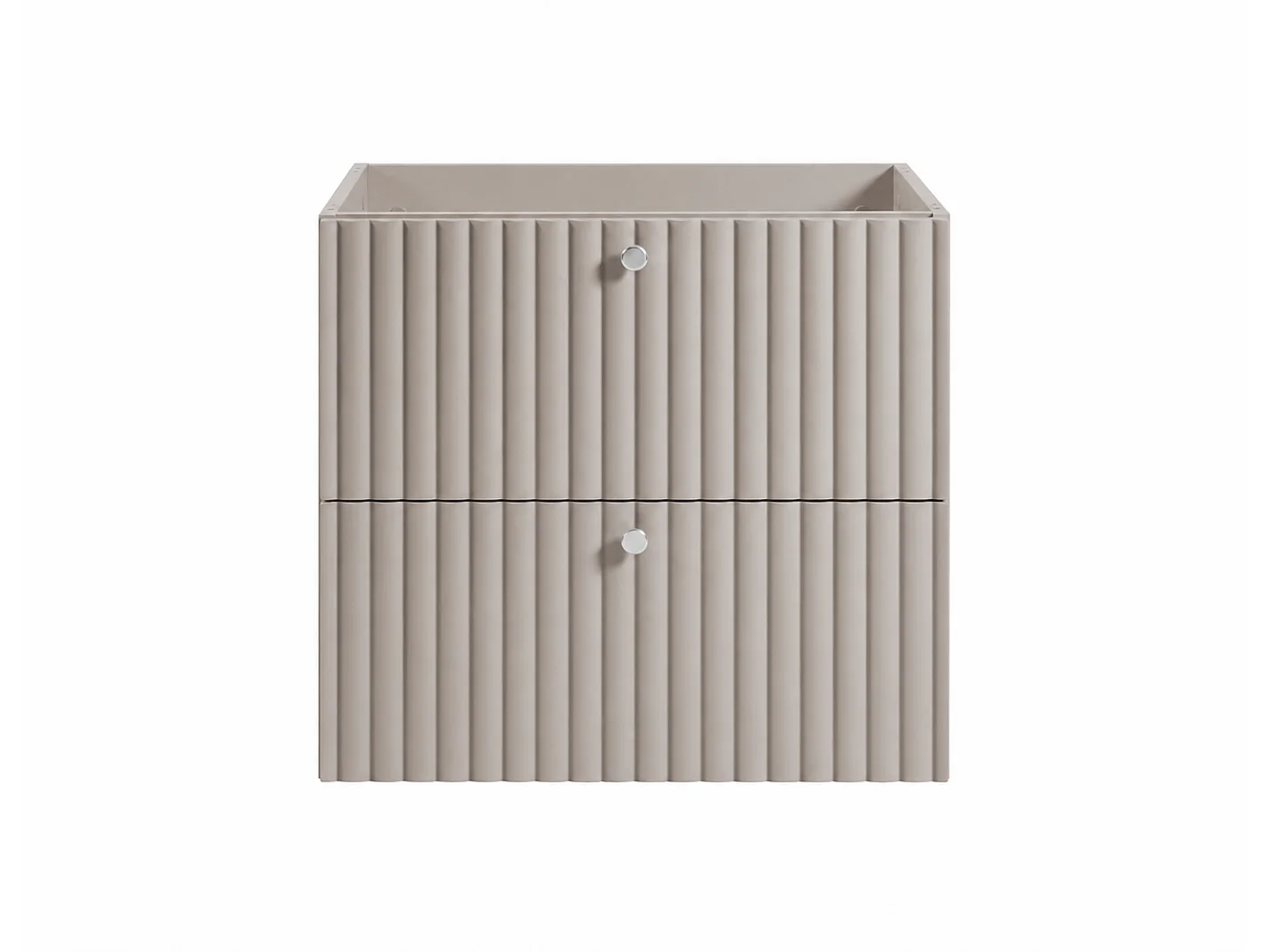 Meuble de salle de bain suspendu avec plan 60, cachemire + plan chêne clair, poignées en trois couleurs, 60 x 44,4 x 58,6 cm