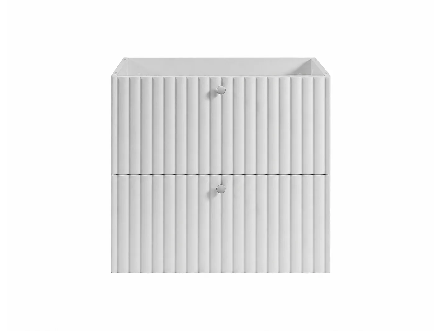 Mueble de baño suspendido con encimera 60, blanco + encimera con efecto mármol Bianco, tiradores en tres colores, 60 x 44,4 x 58,6 cm