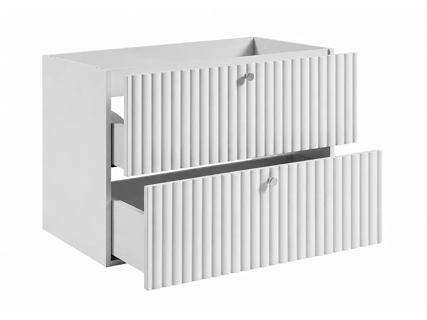 Mobile da bagno sospeso con vano per lavabo 80 bianco, maniglie in tre colori, 80 x 44,4 x 57 cm