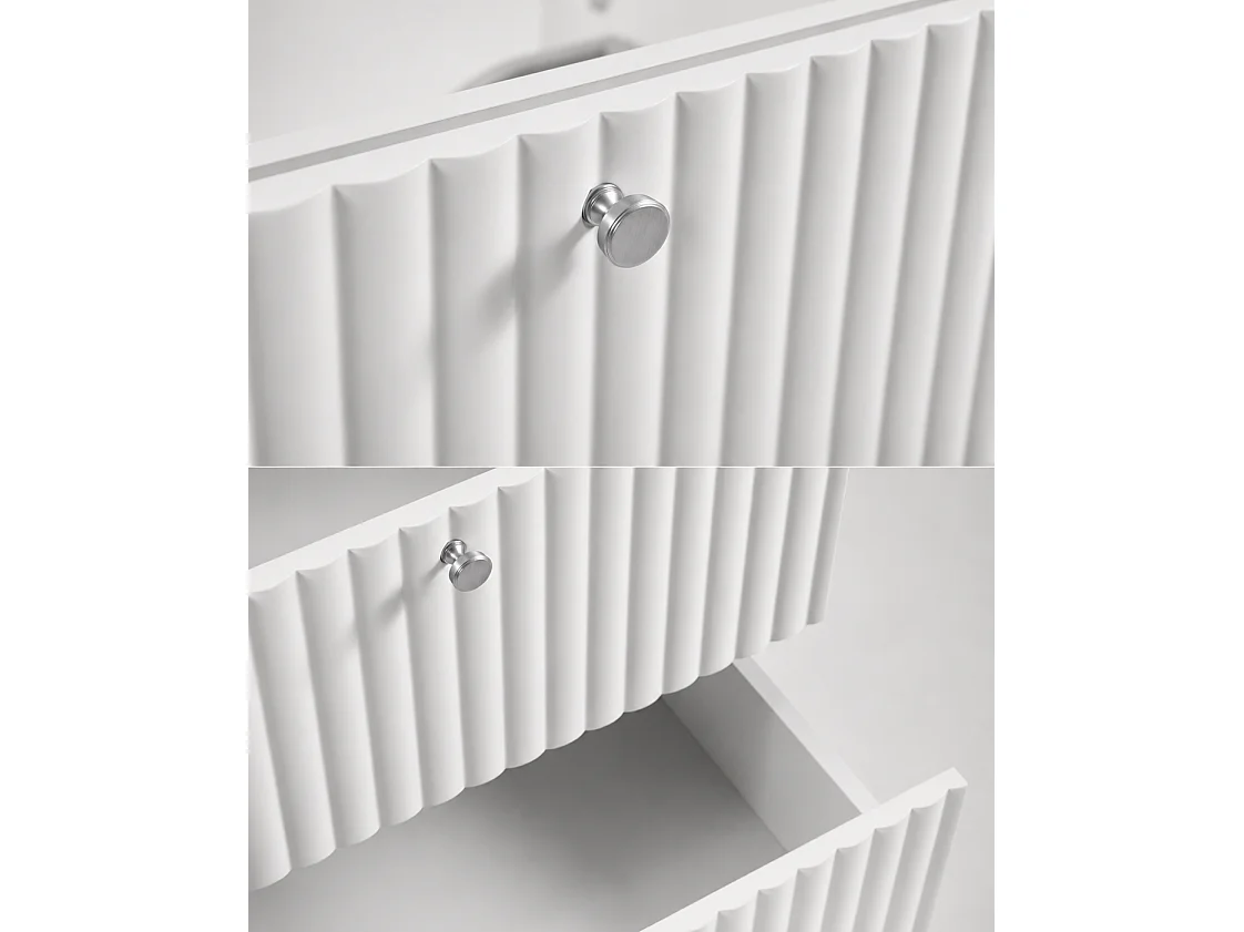 Mobile da bagno sospeso con vano per lavabo 80 bianco, maniglie in tre colori, 80 x 44,4 x 57 cm