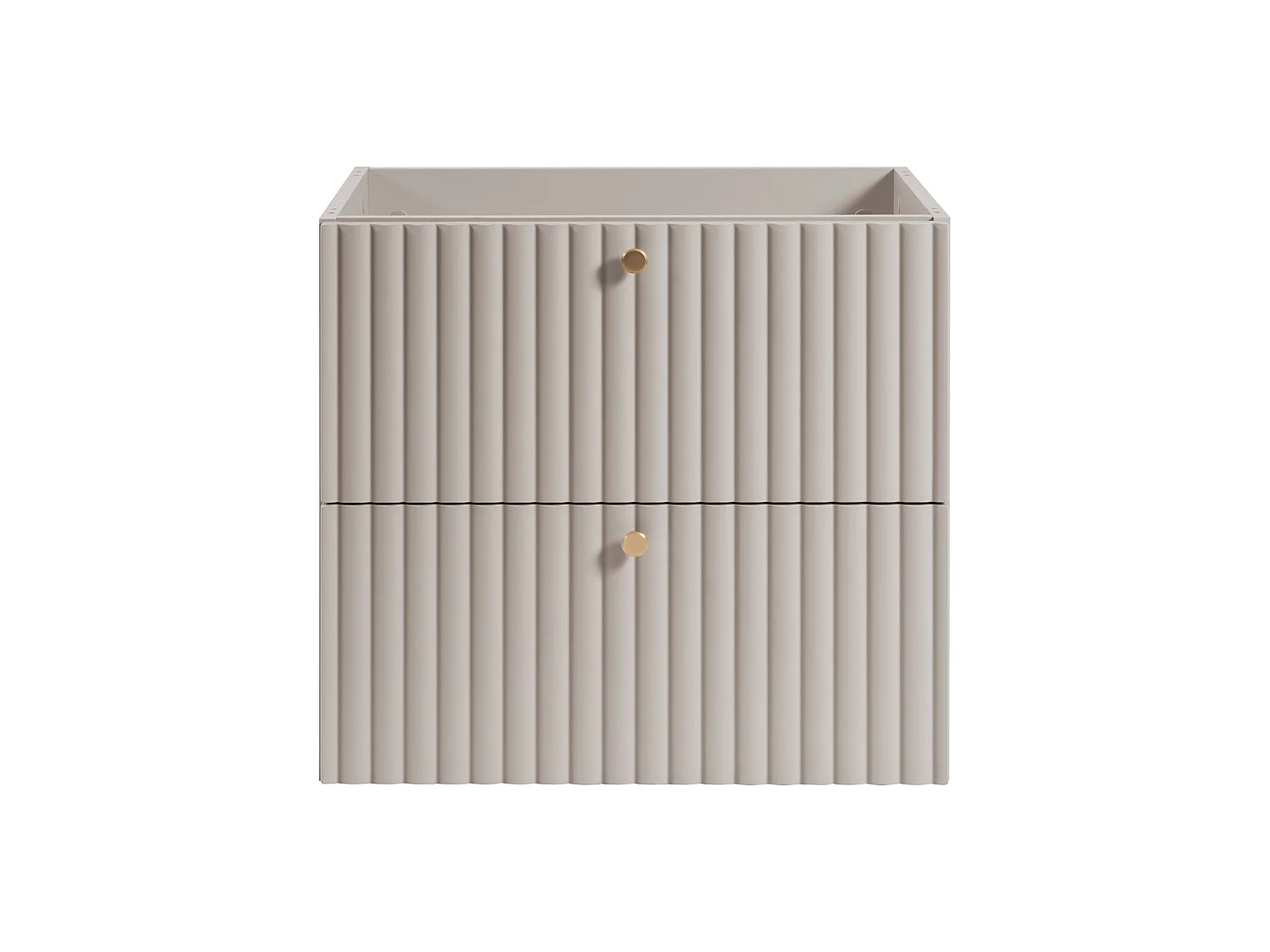 Meuble de salle de bain suspendu avec niche pour vasque 60 cachemire, poignées en trois couleurs, 60 x 44,4 x 57 cm