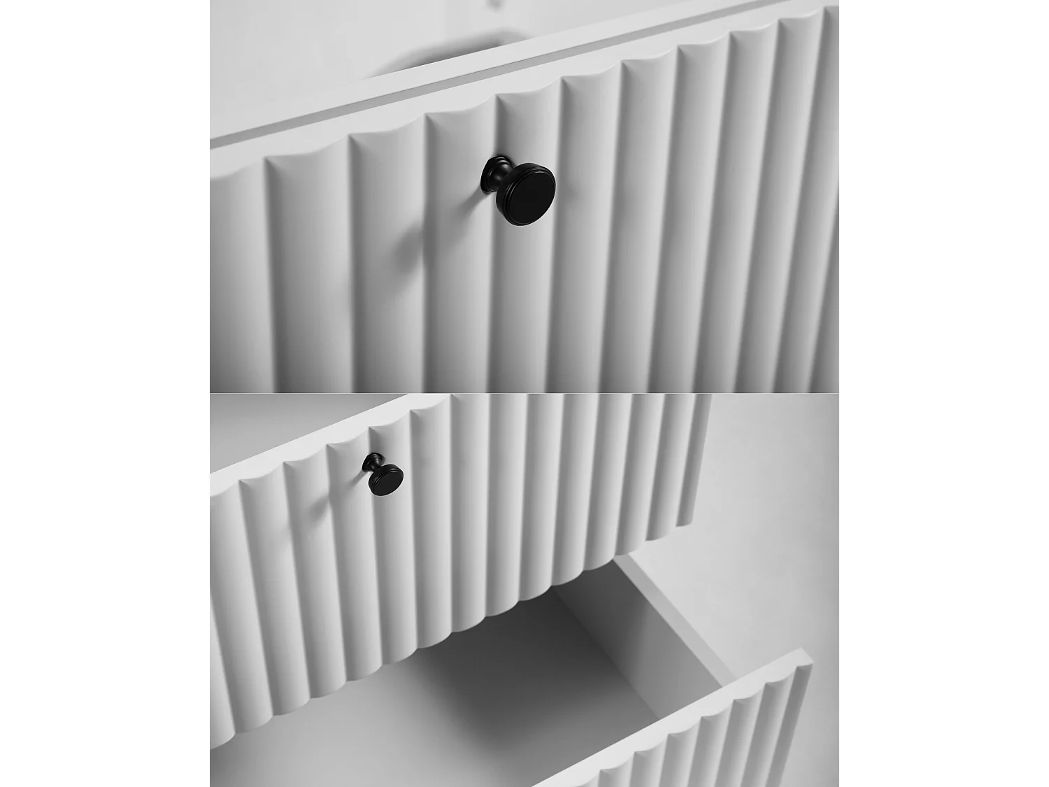 Meuble de salle de bain suspendu avec niche pour vasque 80 blanc, poignées en trois couleurs, 80 x 44,4 x 57 cm