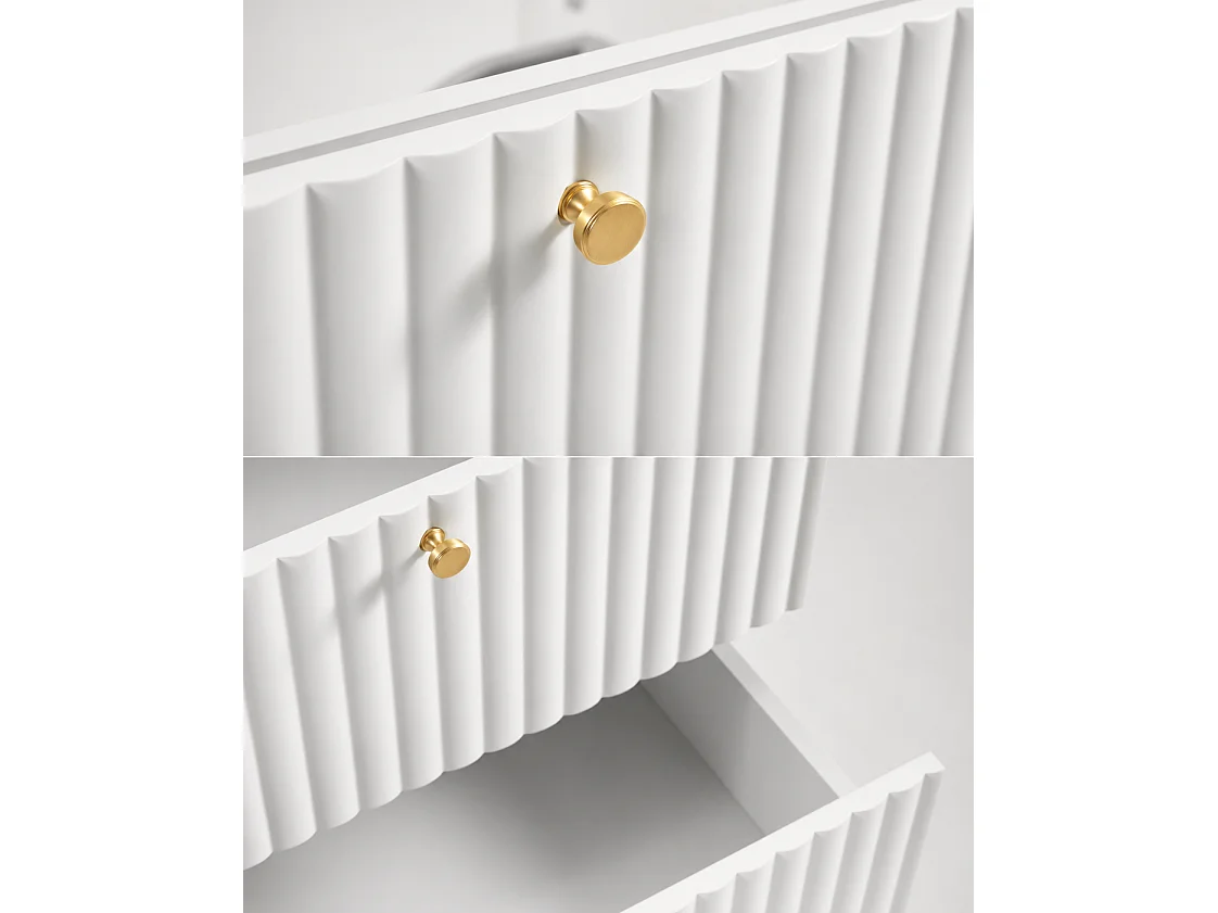 Mobile da bagno sospeso con piano 60, bianco + piano bianco, maniglie in tre colori, 60 x 44,4 x 58,6 cm