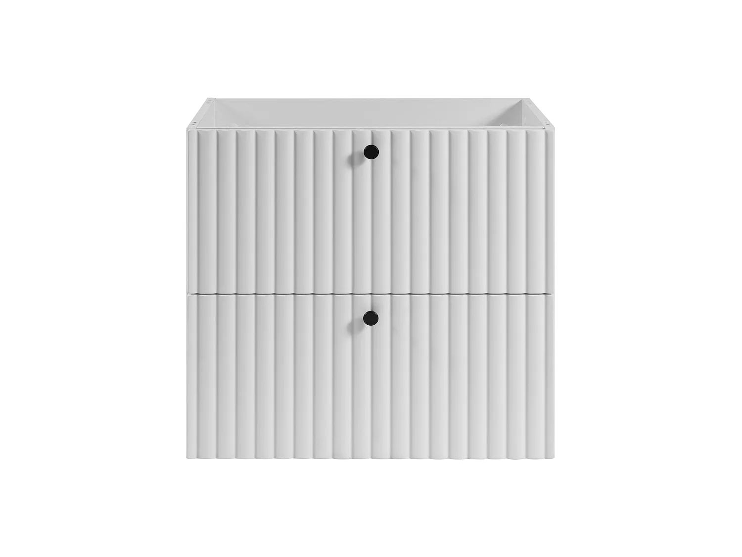 Mueble de baño suspendido con encimera 60, blanco + encimera blanca, tiradores en tres colores, 60 x 44,4 x 58,6 cm