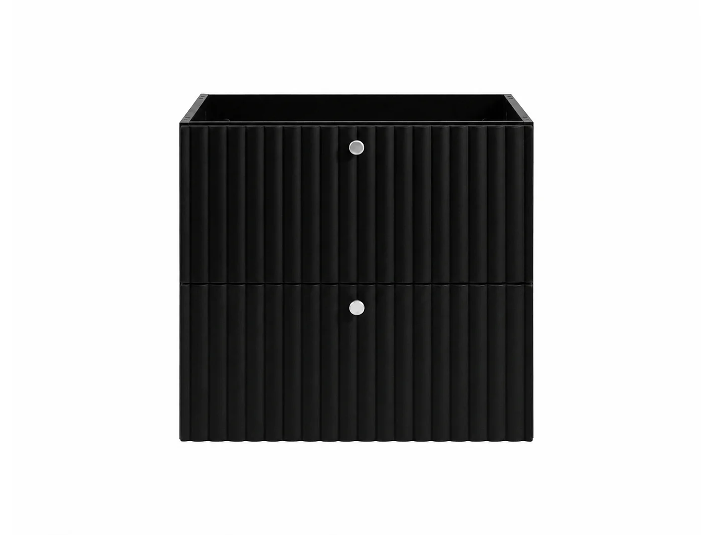 Meuble de salle de bain suspendu avec niche pour vasque 60 noir, poignées en trois couleurs, 60 x 44,4 x 57 cm