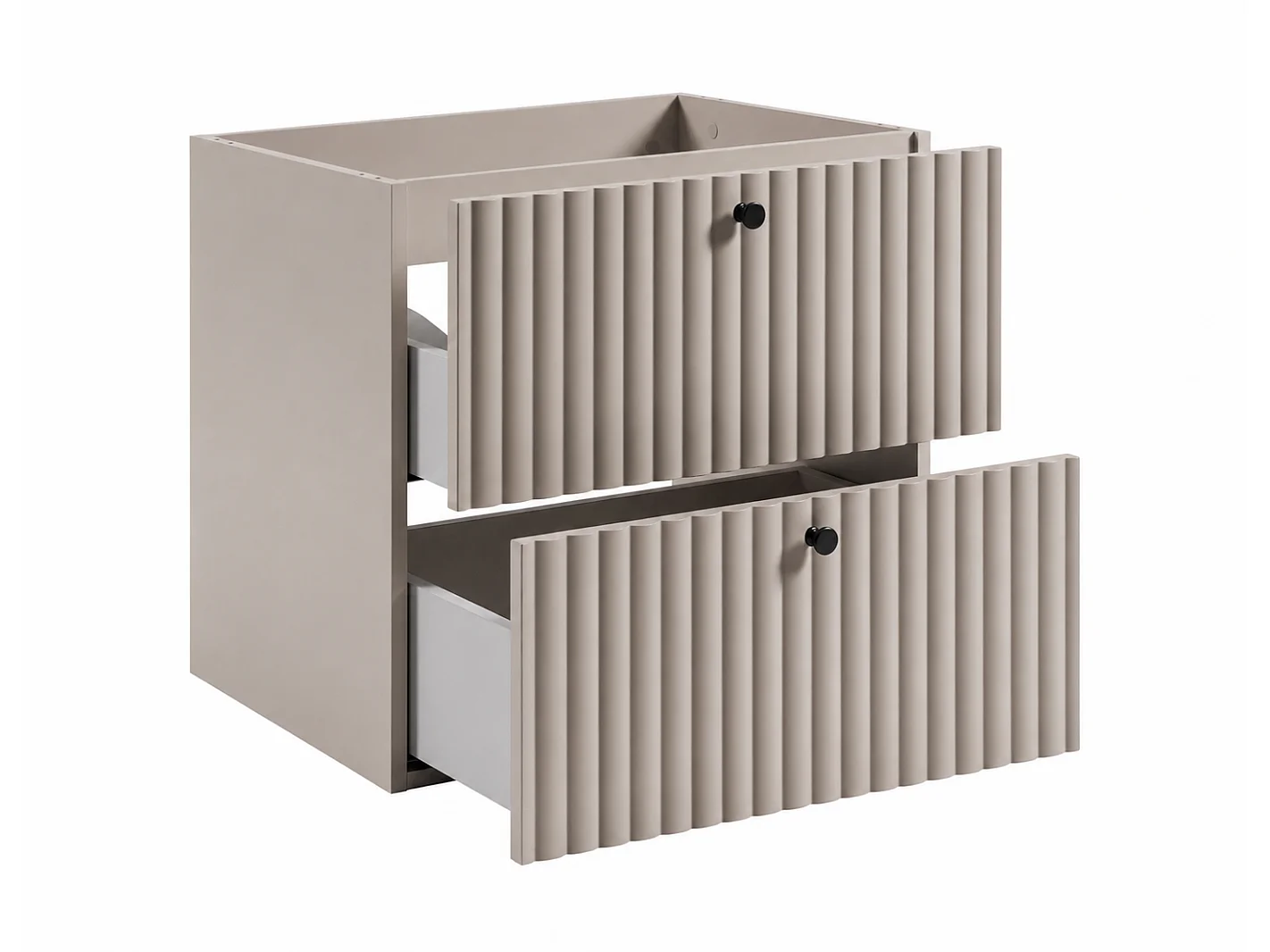 Mobile da bagno sospeso con piano 60, cachemire + piano cachemire, maniglie in tre colori, 60 x 44,4 x 58,6 cm