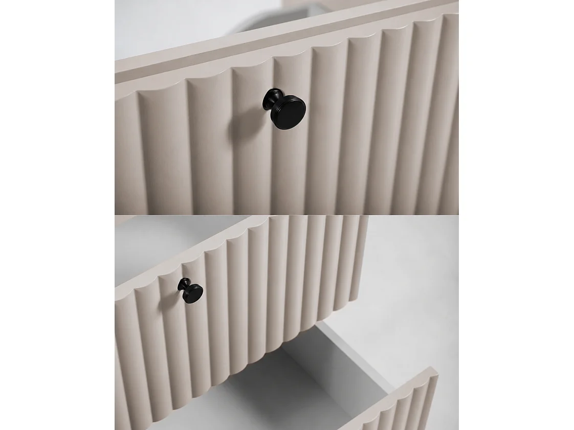 Mobile da bagno sospeso con piano 60, cachemire + piano cachemire, maniglie in tre colori, 60 x 44,4 x 58,6 cm