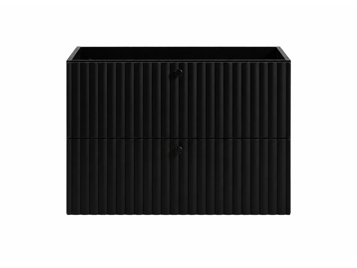 Meuble de salle de bain suspendu avec niche pour vasque 80 noir, poignées en trois couleurs, 80 x 44,4 x 57 cm