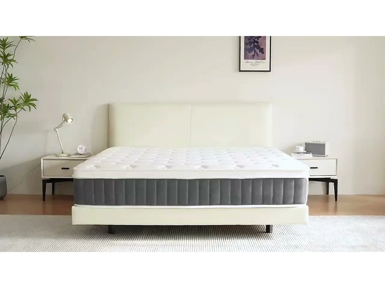 Matelas 90×200 cm - 26 cm d'épaisseur - Matelas ressorts - 7 zones de confort - avec couche de mousse à mémoire de forme - 101 nuits d'essai - 90×200×26cm