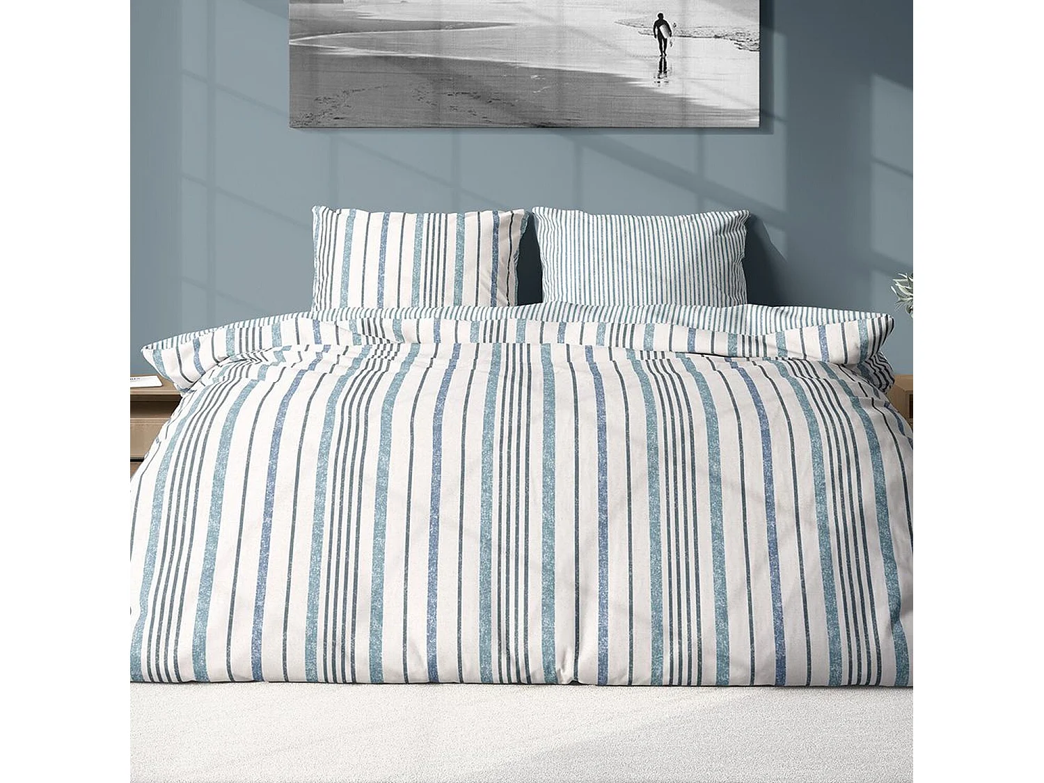 Parure Housse De Couette Calanque 100% Coton Imprimée