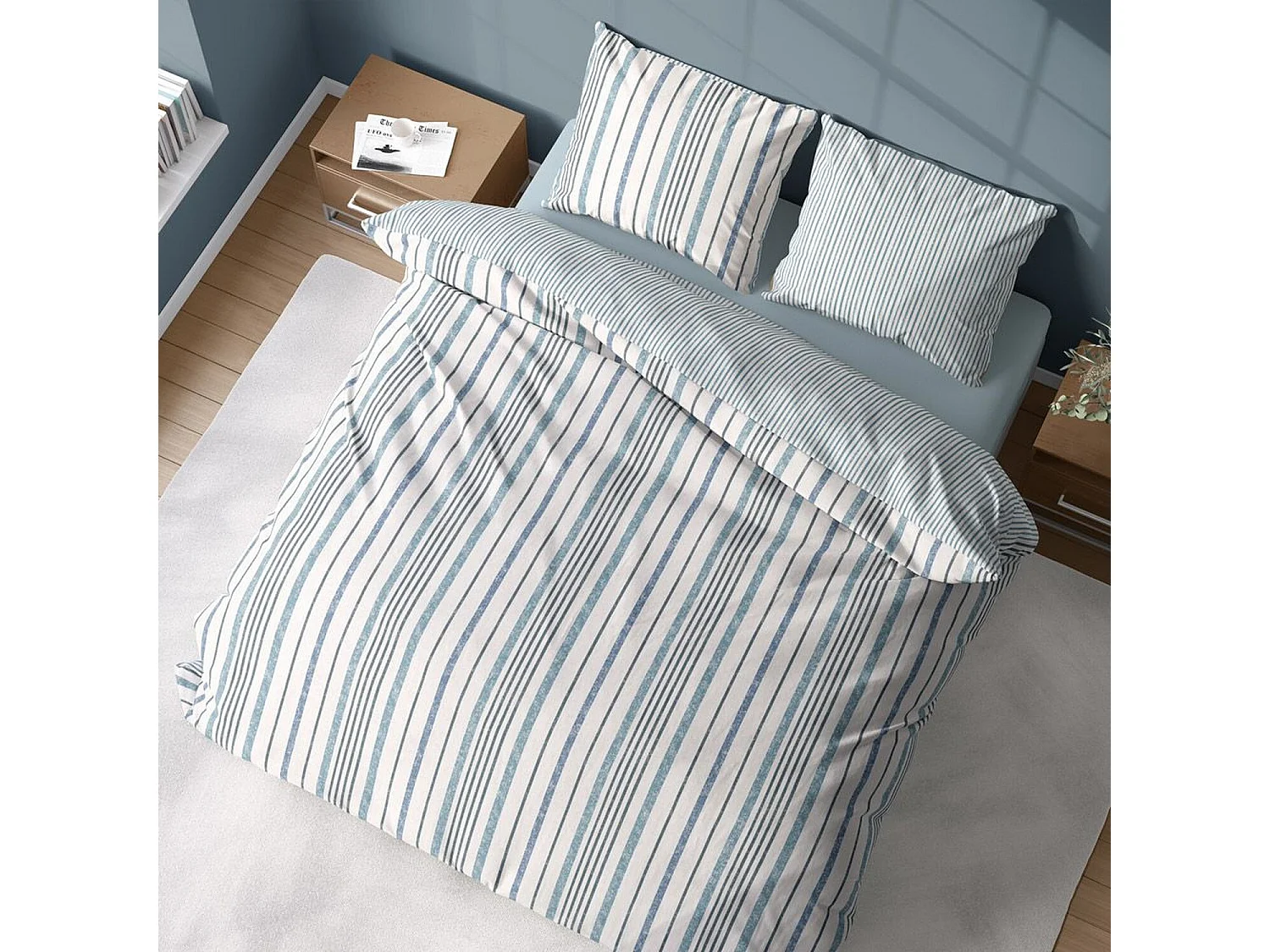 Parure Housse De Couette Calanque 100% Coton Imprimée