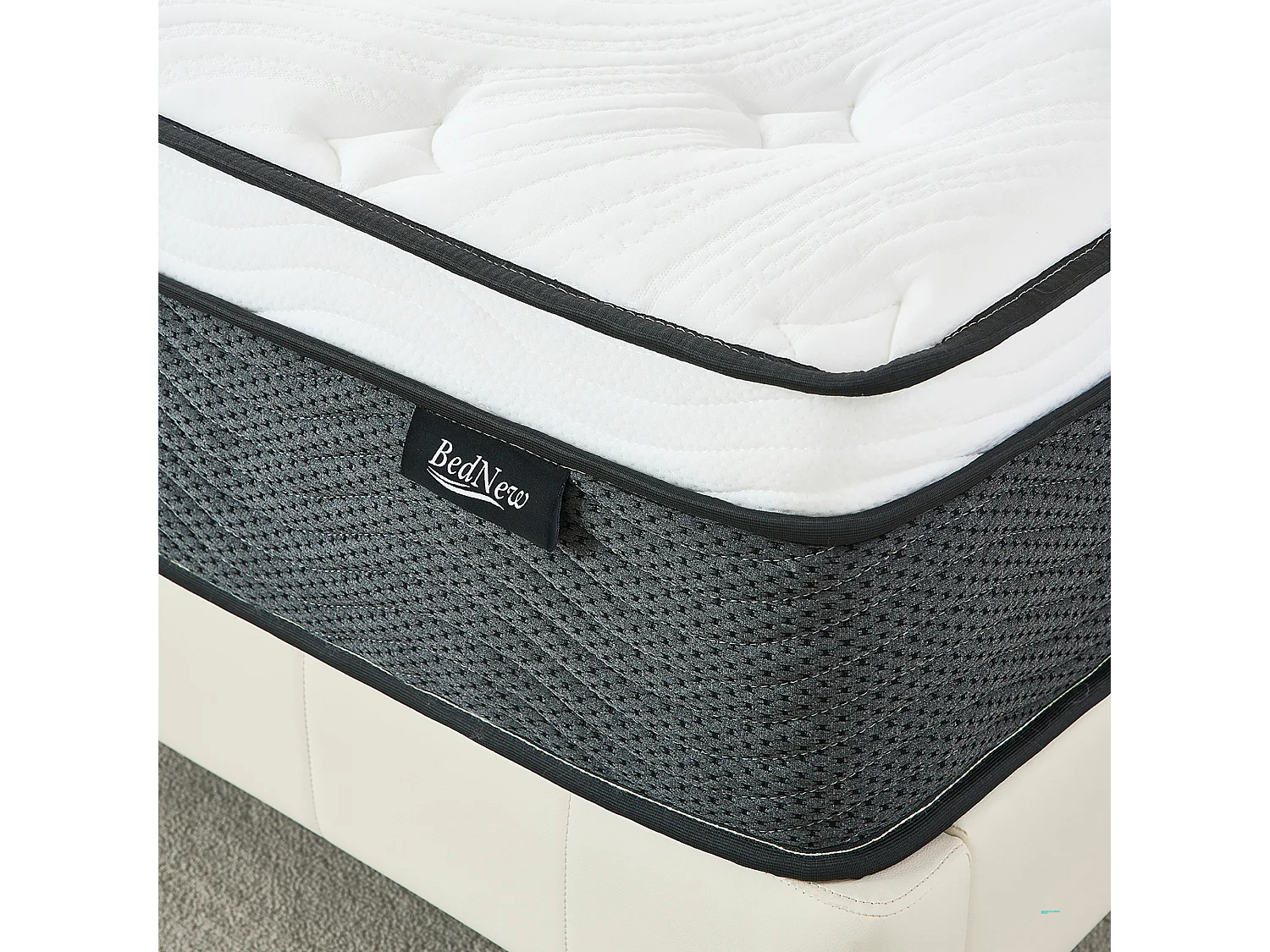 Matelas 90×200 cm - Matras ressort H3 Hauteur 31 cm - Matelas hybride orthopédique de poche à 7 zones avec couche de mousse mémoire confort