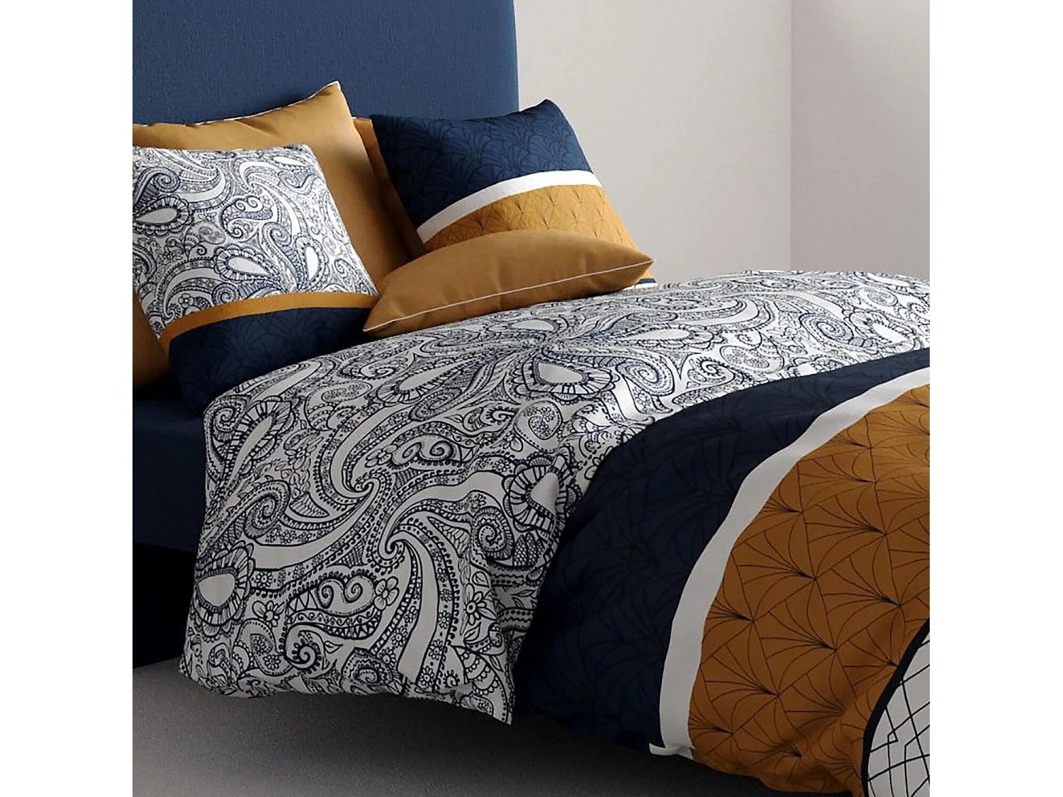 Parure Housse De Couette Dakota 100% Coton Imprimée