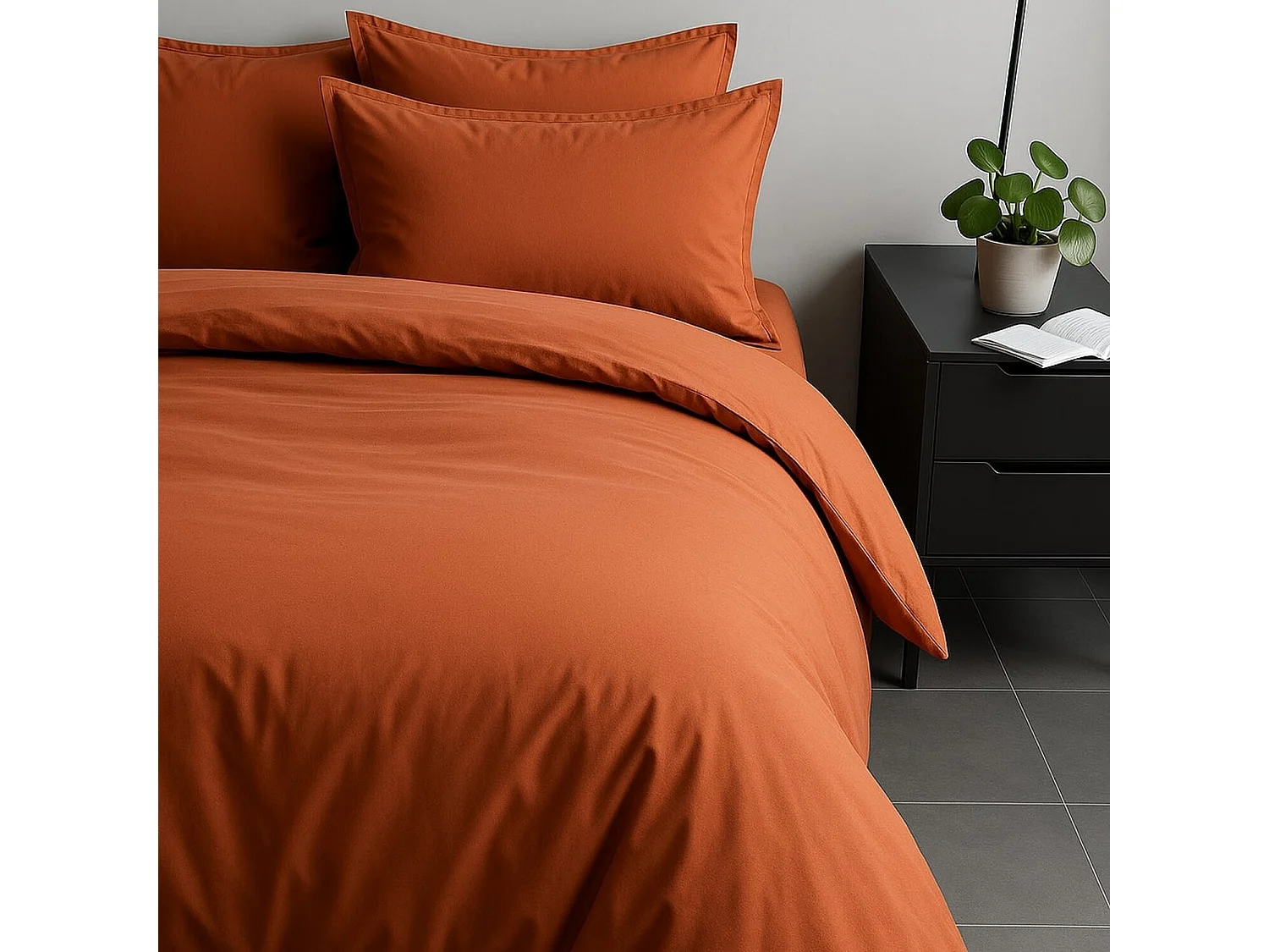Parure Housse De Couette Coté Deco 100% Satin De Coton Imprimé