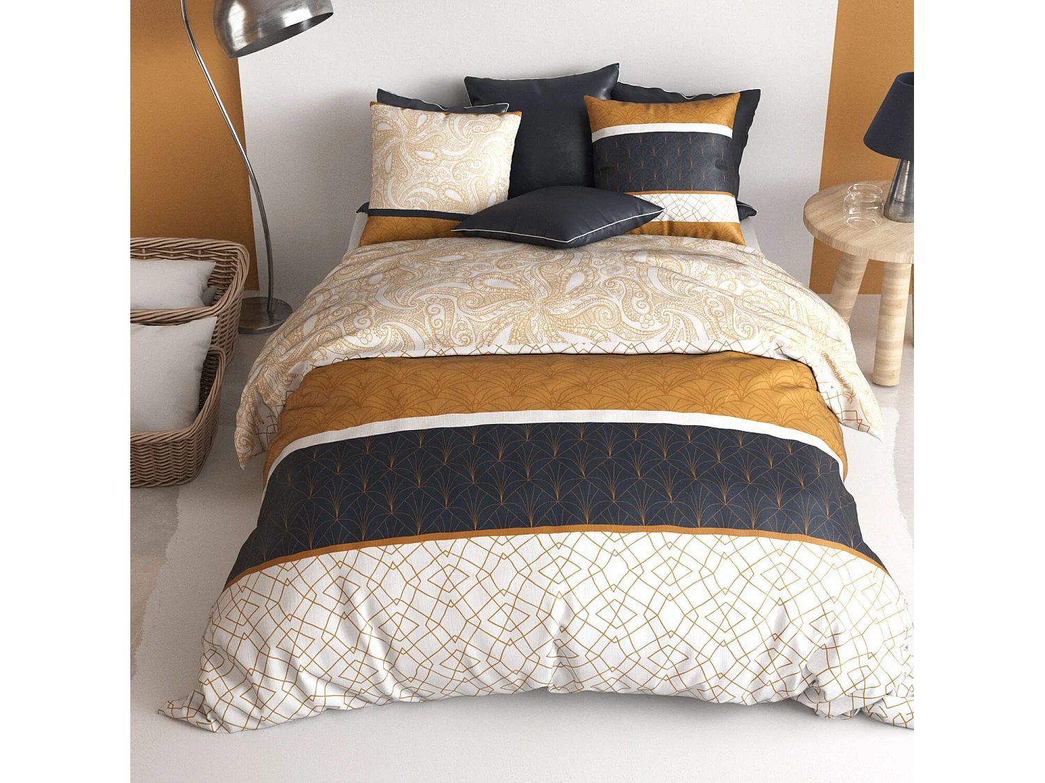 Parure housse de couette felora coton imprimée