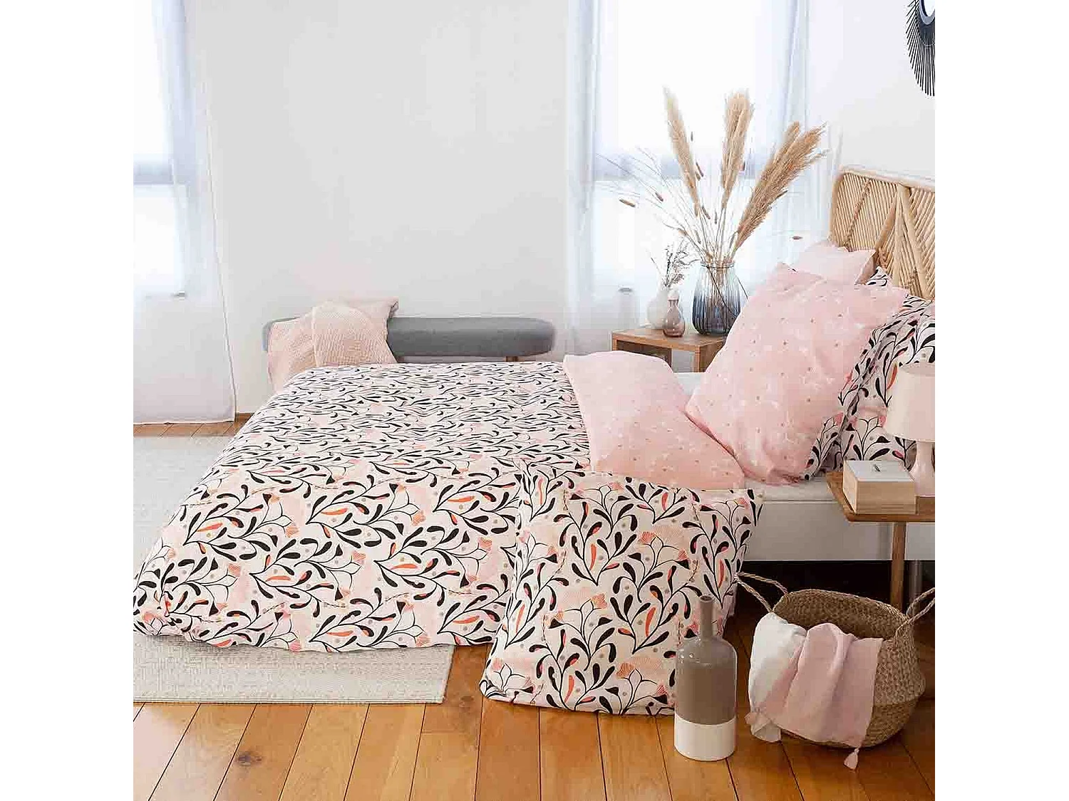 Parure Housse De Couette Joy 100% Satin De Coton Imprimée