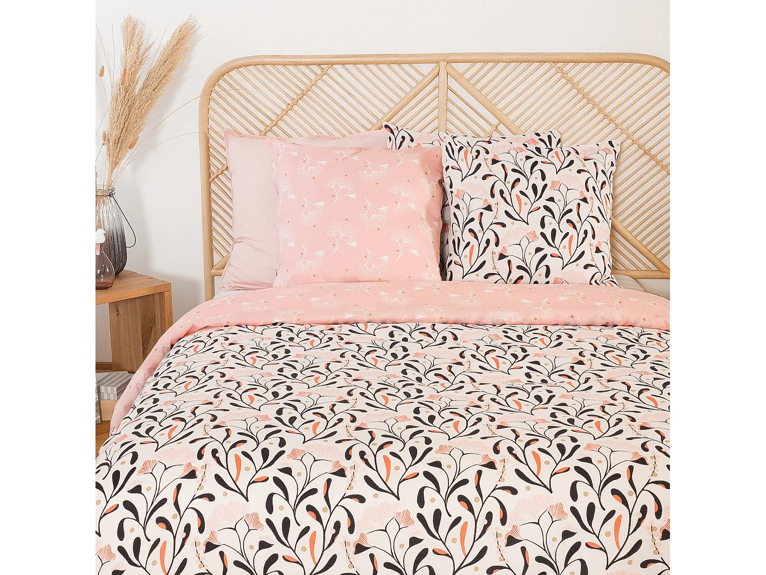 Parure Housse De Couette Joy 100% Satin De Coton Imprimée