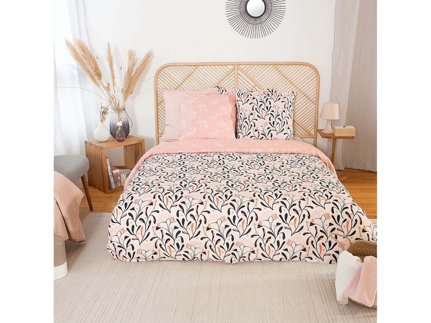 Parure Housse De Couette Joy 100% Satin De Coton Imprimée
