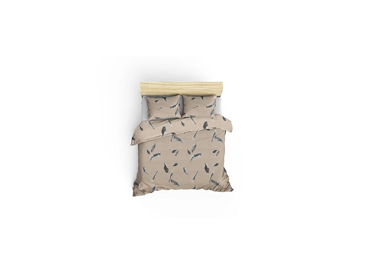 Parure housse de couette "Feather" 100% Coton Imprimée plumes