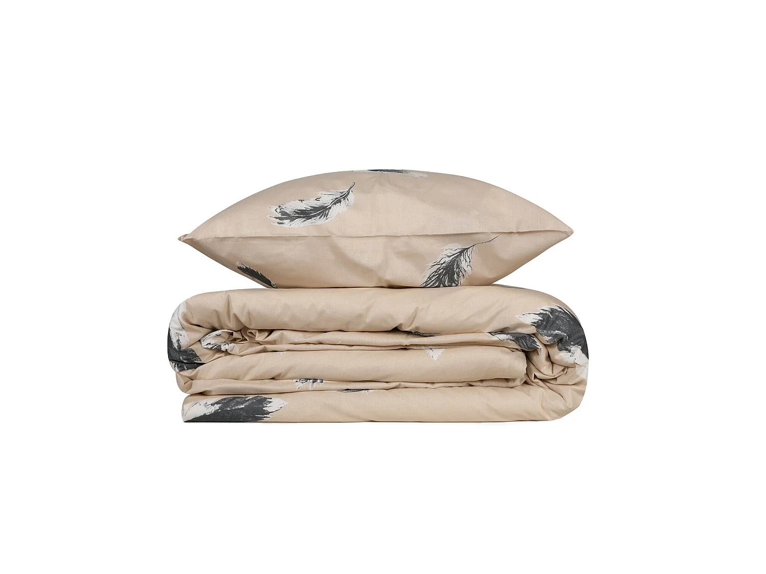 Parure housse de couette "Feather" 100% Coton Imprimée plumes