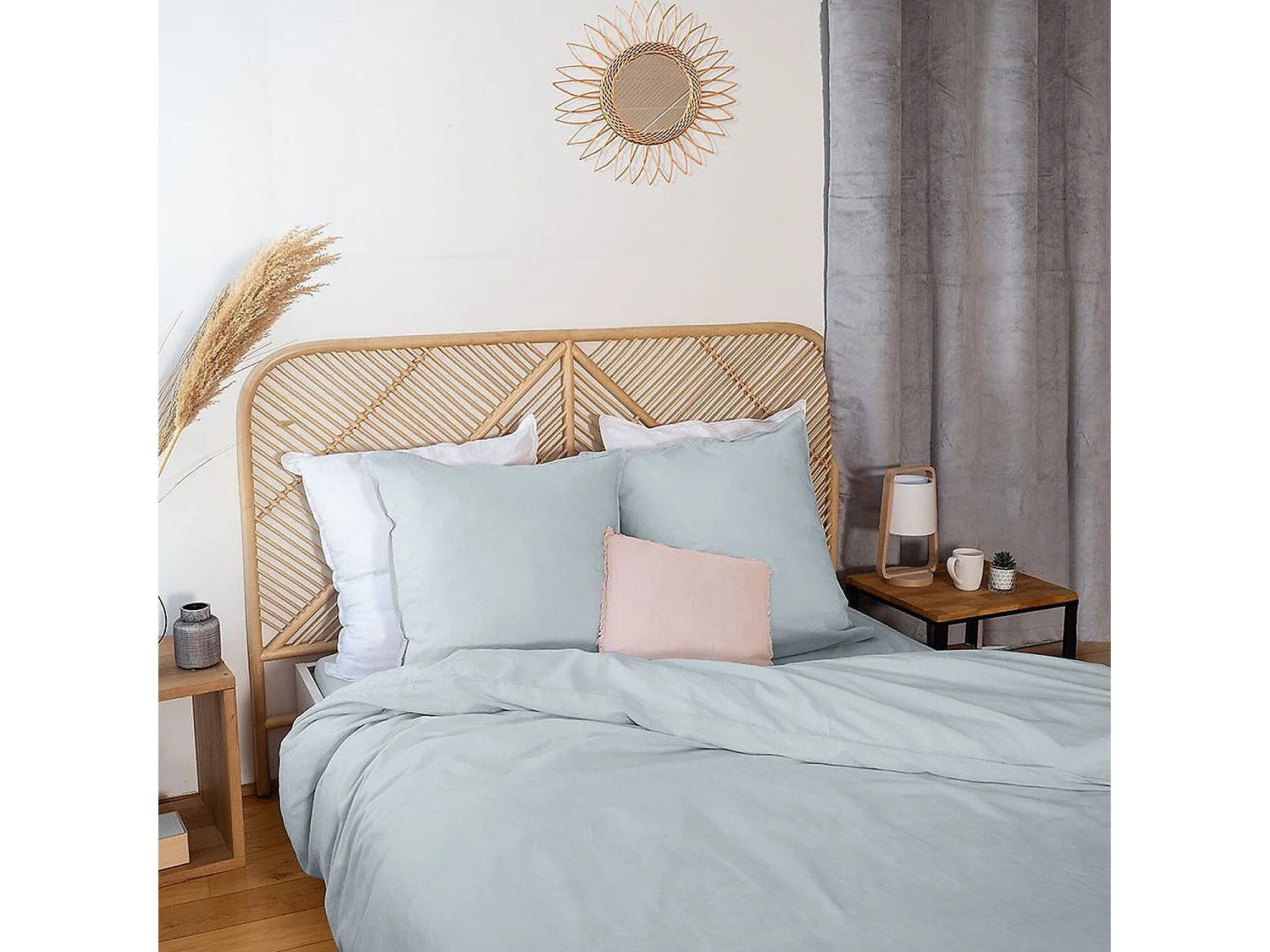 Parure Housse De Couette 100% Lin Métis Gris