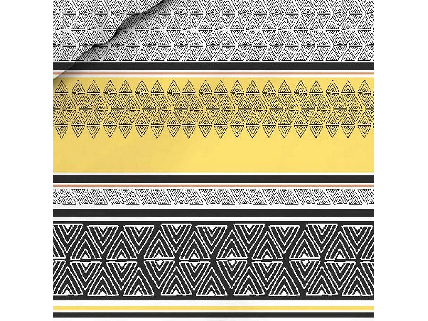 Parure Housse De Couette Formas Yellow 100% Coton Imprimée