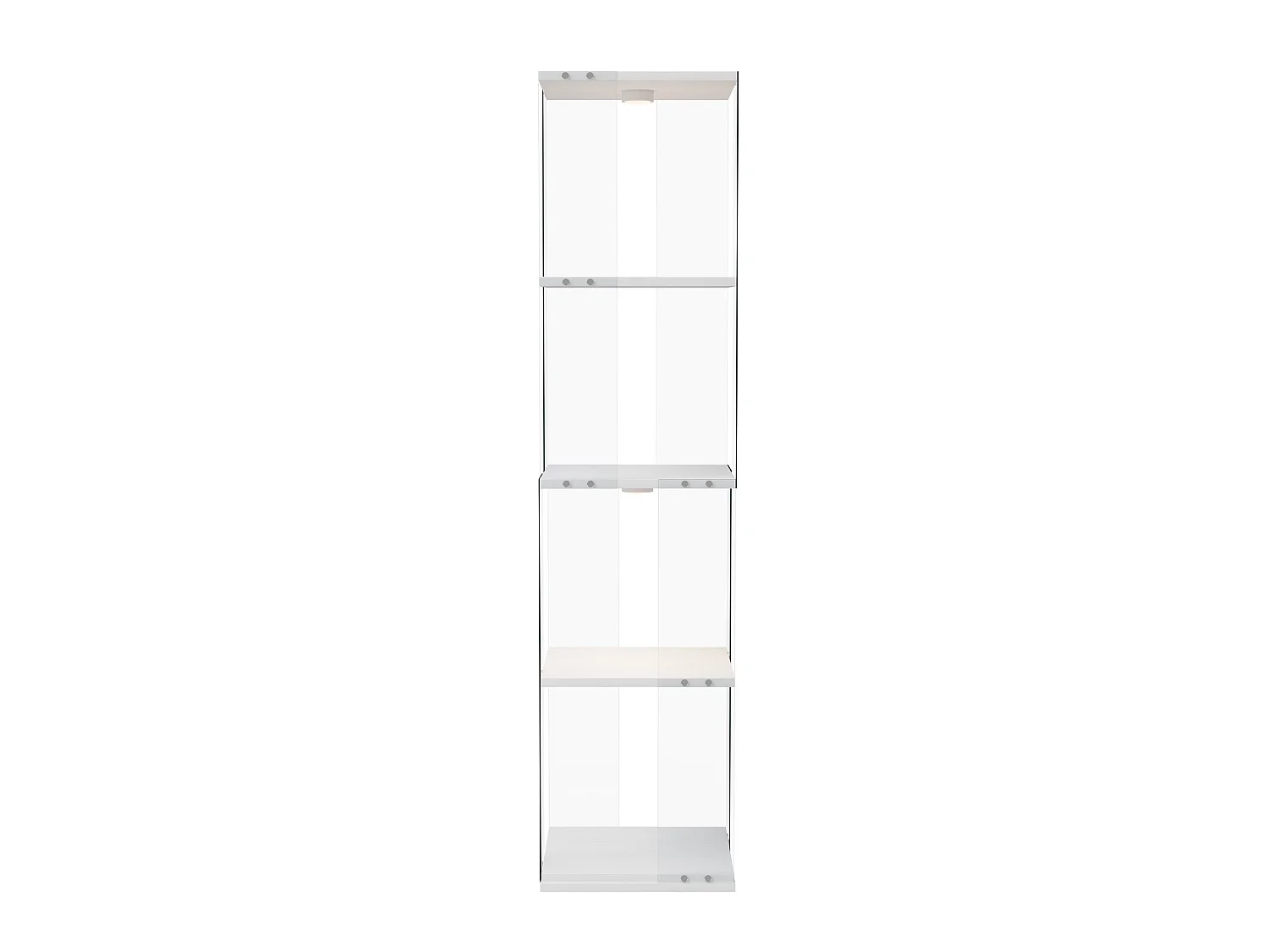 Vitrine en Verre avec LED et Socle Tournant 360° - Étagères Réglables - Sécurité Anti-Basculement - Rangement Polyvalent - Blanc