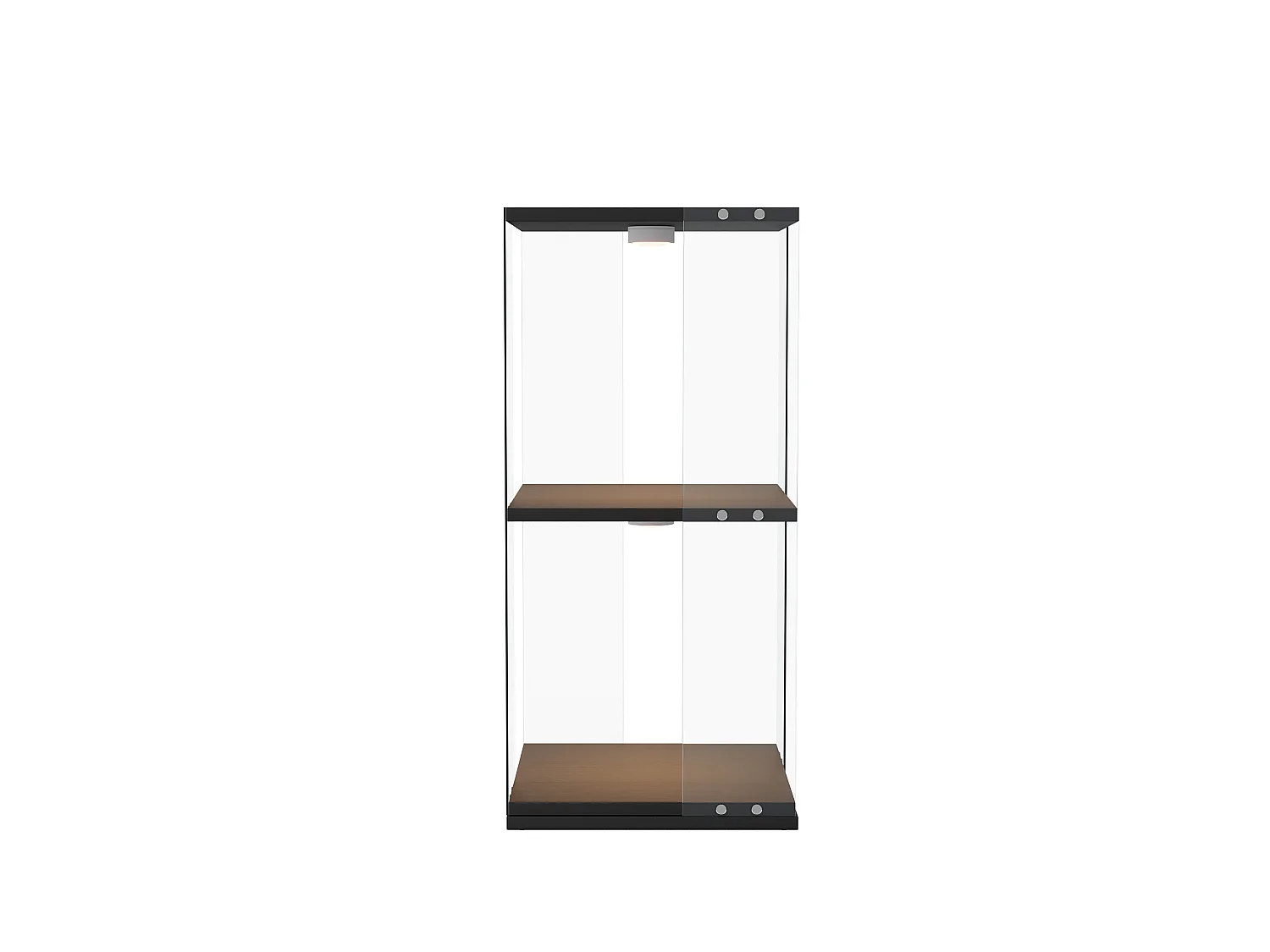 Vitrine en Verre avec Socle Tournant 360° et LED,Anti-Basculement, vitrine salon Rangement Vins/Collections, Design Moderne,Noir