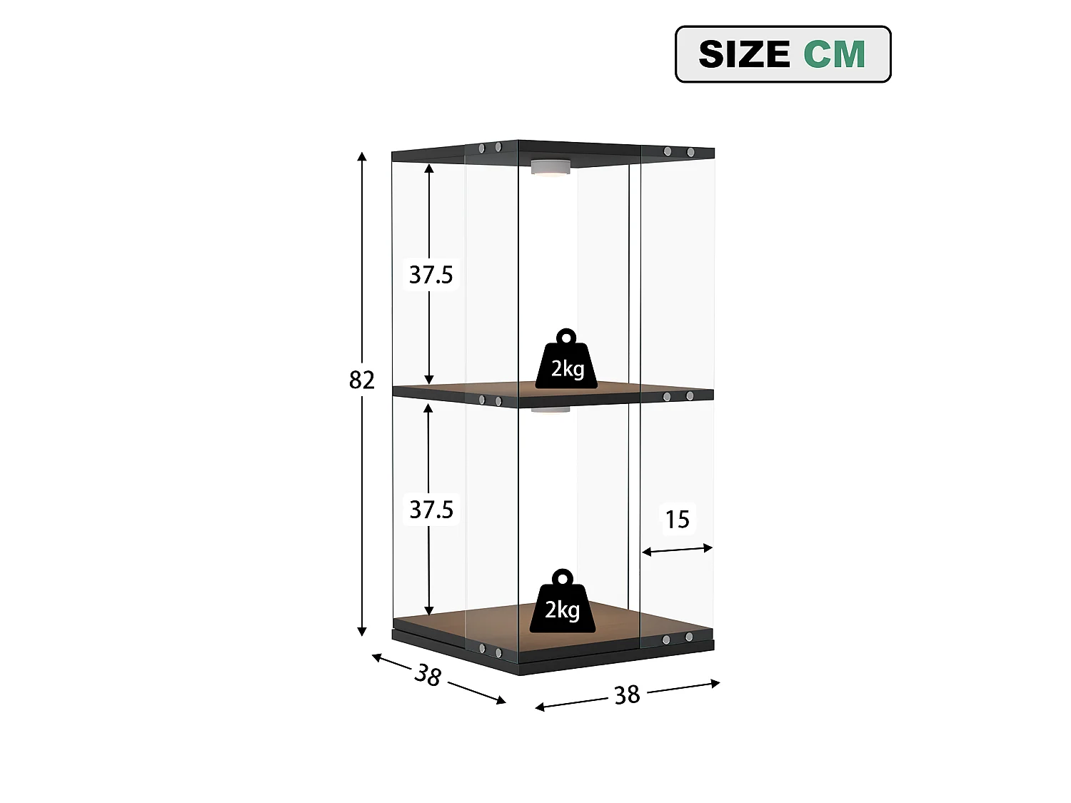 Vitrine en Verre avec Socle Tournant 360° et LED,Anti-Basculement, vitrine salon Rangement Vins/Collections, Design Moderne,Noir