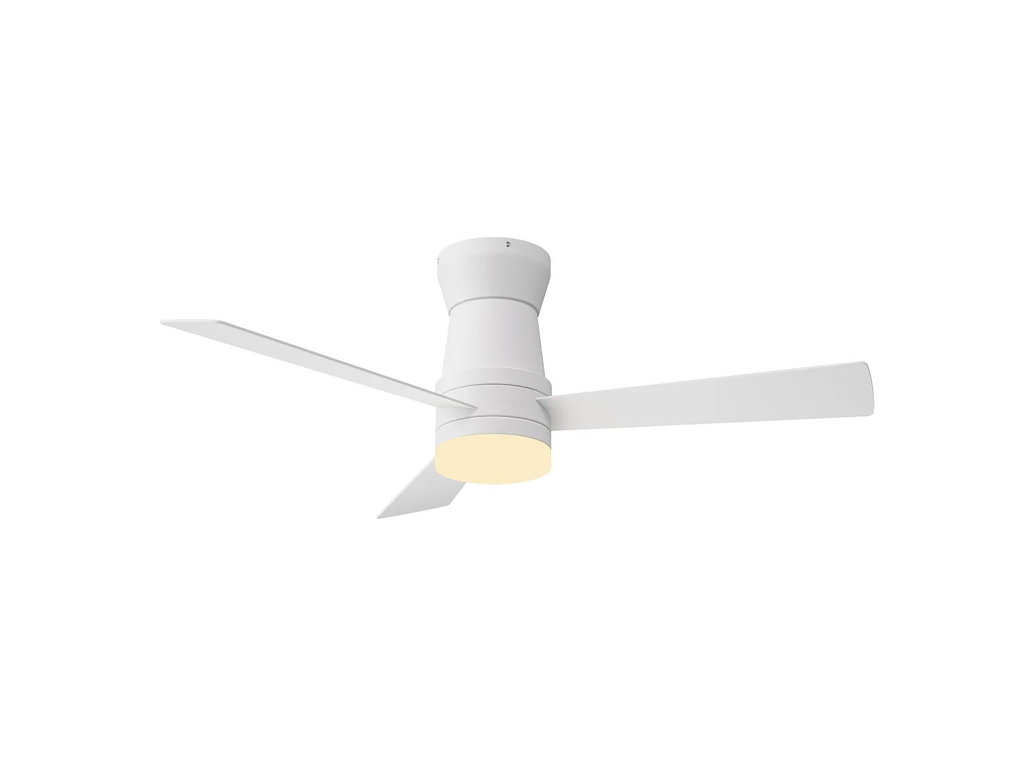 Stille LED-plafondventilator - 3 temperatuurinstellingen - 6 snelheden, omkeerbaar, energiezuinig 15W - vochtbestendig - wit