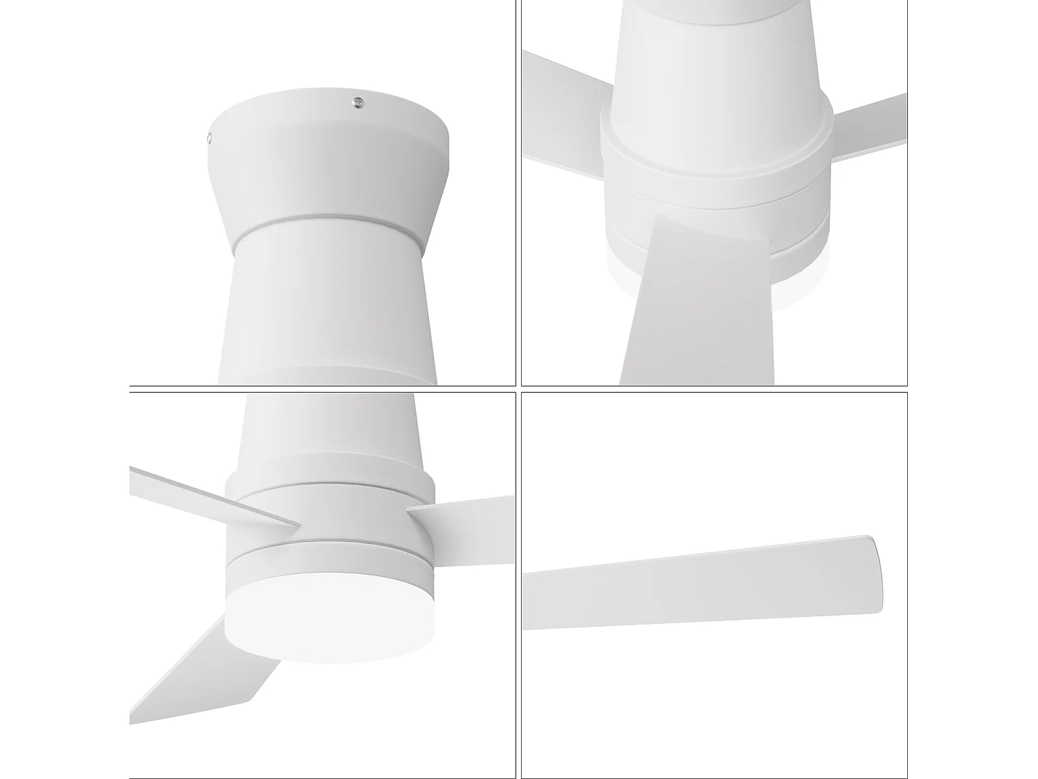 Stille LED-plafondventilator - 6 snelheden - Energiezuinig 15W - Vochtbestendig - Omkeerbare plafondventilator - Wit