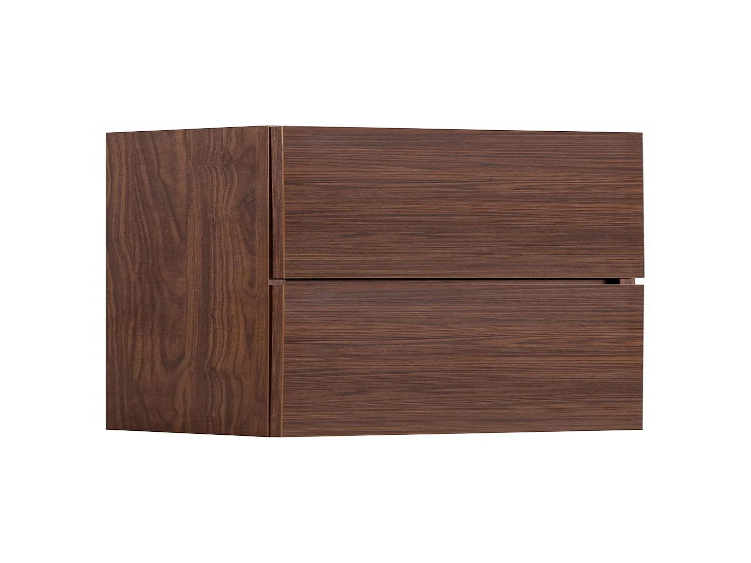 Badkamerkolom 136cm - Hangend - Noten Mat - Smal badkamermeubel – RODAN