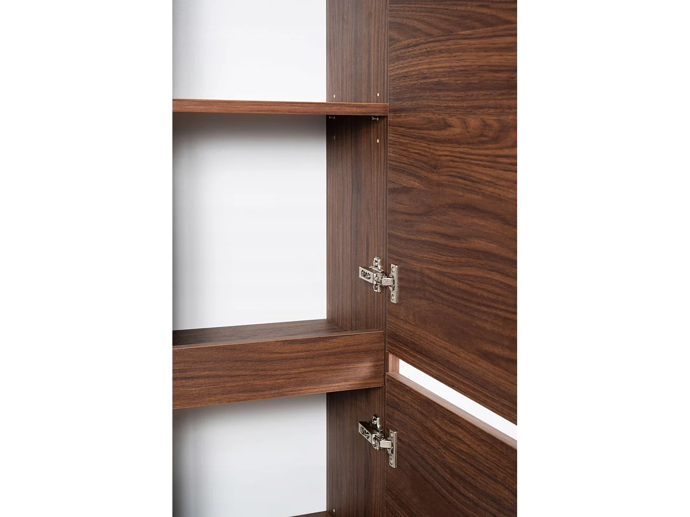 Badkamerkolom 136cm - Hangend - Noten Mat - Smal badkamermeubel – RODAN